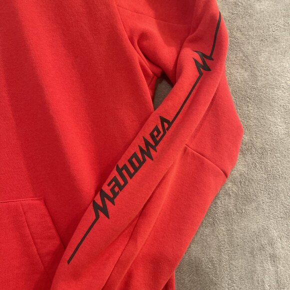 Adidas Patrick Mahomes Hoodie Mens Lg Red Sweatshirt Spell Out + Emblem‎ HT5344 - Picture 2 of 16